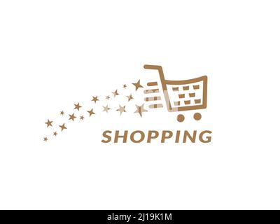 Ein Trolley Warenkorb Logo Symbol Design Shop Vektor Bild Stock Vektor