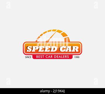 Design-Vektor des Speed-Logos. Design-Vorlage für das fast Speedometer-Logo. Symbol Stock Vektor