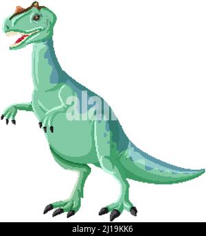 Ein Dinosaurier carnotaurus auf weißem Hintergrund Illustration Stock Vektor