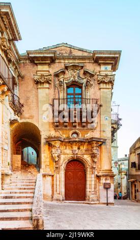 Der Palazzo della Cancelleria in Ragusa Ibla, Sizilien, Italien Stockfoto