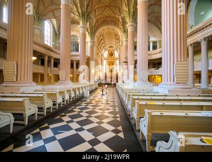 Innenansicht, Nikolaikirche, Nikolaikirchhof, Leipzig, Sachsen, Deutschland Stockfoto
