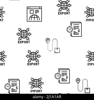 Export Logistischer Vektor Nahtloses Muster Importieren Stock Vektor