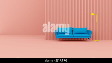 3D Abstraktes Interieur. Innenschablone. Stockfoto