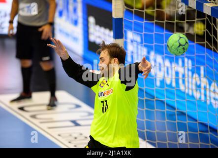 Torwart Andreas WOLFF (GER) Action, Herren Handball Country Spiel, Freundschaftsspiel, Deutschland (GER) - Ungarn (HUN), am 19.. März 2022 in Gummersbach/Deutschland. Â Stockfoto