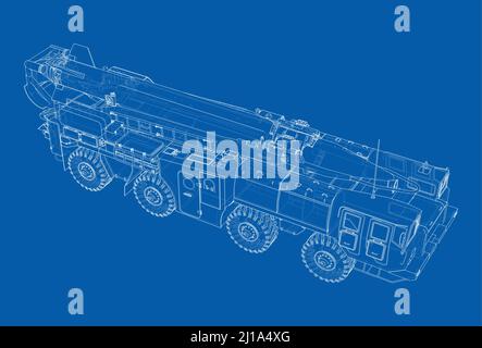 Armee Raketenartilleriesystem. Militärisches Konzept Stock Vektor