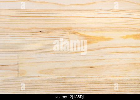 Leere strukturierte Oberfläche aus massivem Holzbrett aus natürlichen Kiefernplanken Stockfoto