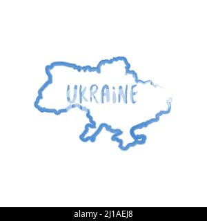 Dekorative Kontur der ukrainischen Karte in minimalistischem Design. Vektorgrafik für Rohware isoliert Stock Vektor