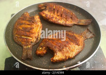 Karimeen Fry Stockbilder Stockfoto