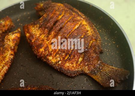 Karimeen Fry Stockbilder Stockfoto