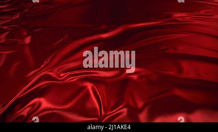 Vorhänge und Polsterstoffe aus roter Seide. Feste Stoffe für Rücken und Kissen. 3D Abbildung Stockfoto