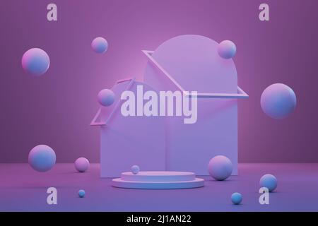 Abstrakter Hintergrund, modellieren Szene Geometrie Form Podium für Produktanzeige. 3D Abbildung Stockfoto