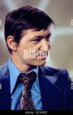 Dalli Dalli, Spielshow, Deutschland 1971 - 1986, Sendung vom 11. April 1974, Mitwirkende: Kandidat Regisseur Rainer Werner Fassbinder Stockfoto