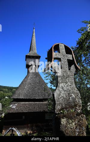 Unesco Weltkulturerbe: Holzkirche von Budesti, erbaut 1760, Banat, Rumänien, Unesco Weltkulturerbe: Holzkirchen von Budesti, hier sterben die Obere Kirche Stockfoto