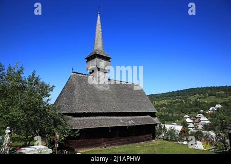 Unesco Weltkulturerbe: Holzkirche von Budesti, erbaut 1760, Banat, Rumänien, Unesco Weltkulturerbe: Holzkirchen von Budesti, hier sterben die Obere Kirche Stockfoto