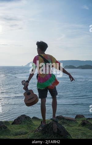 .Hils Merese ist ein Touristenziel auf der Insel Lombok, die wegen der erstaunlichen Insel Lombok-Indonesien am häufigsten von Touristen besucht wird. Stockfoto