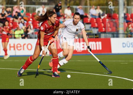 DEUTSCHLAND, DÜSSELDORF - 23. MÄRZ 2022: FIH Hockey Pro League, Deutschland - Spanien Stockfoto