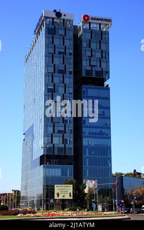 Die City Gate Towers, Turnurile Portile Orasului, sind zwei Bürogebäude der Klasse A in Bukarest, Rumänien (Aufnahmedatum kann abweichen) Stockfoto