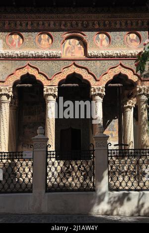 Stavropoleos-Kirche, einstisches Gotteshaus der griechischen Kaufleute, Bukarest, Rumänien / Stavropoleos Church, ehemaliges Gotteshaus der Griechen Stockfoto