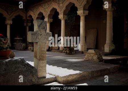 Stavropoleos-Kirche, einstisches Gotteshaus der griechischen Kaufleute, Bukarest, Rumänien / Stavropoleos Church, ehemaliges Gotteshaus der Griechen Stockfoto