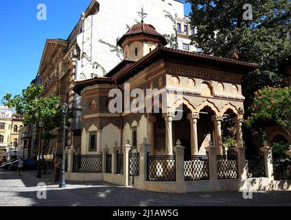 Stavropoleos-Kirche, einstisches Gotteshaus der griechischen Kaufleute, Bukarest, Rumänien / Stavropoleos Church, ehemaliges Gotteshaus der Griechen Stockfoto