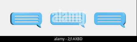 Glänzende rote Sprechblasen und Messenger-Formen. 3D Vektor. Stock Vektor