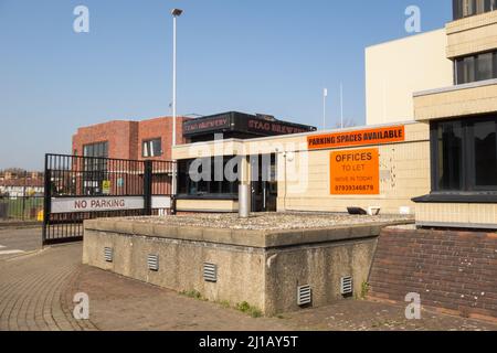 Die ehemalige Stag Brewery, Lower Richmond Road, Mortlake, London, SW14, England, Großbritannien Stockfoto