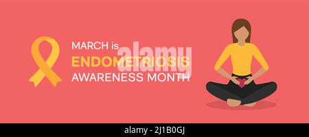 Infografik zum Monat des nationalen Bekanntheitsgrades für Endometriose Stock Vektor