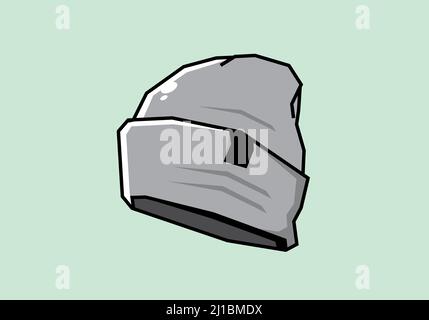 Graue Farbe der Beanie Illustration Design Stock Vektor