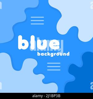 Blauer Hintergrund mit organischen Formen in den Ecken. Bannerdesign für Social Media, Einladung, Poster. Vektorgrafik, flaches Design Stock Vektor