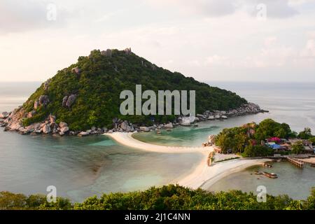 Koh Nang Yuan, aus der Sicht des Aussichtspunktes. Koh Tao. Provinz Surat Thani. Thailand Stockfoto