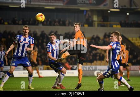 Jon Dadi Bodvarsson von Wolves. Wolverhampton Wanderers gegen Wigan Athletic bei Molineux 14/02/2017 - Sky Bet Championship Stockfoto