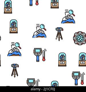 Geologie Erforschung Vektor Nahtloses Muster Stock Vektor