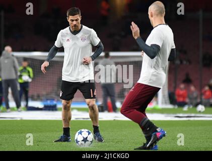 LONDON, ENGLAND - 7. MÄRZ 2017: Xabi Alonso aus Bayern im Bild vor der zweiten Etappe der UEFA Champions League Runde von 16 zwischen Arsenal FC und Bayern München im Emirates Stadium. Copyright: Cosmin Iftode/Picstaff Stockfoto