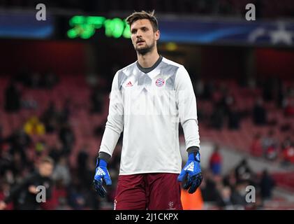 LONDON, ENGLAND - 7. MÄRZ 2017: Sven Ulreich von Bayern im Bild vor der zweiten Etappe der UEFA Champions League Runde 16 zwischen dem FC Arsenal und Bayern München im Emirates Stadium. Copyright: Cosmin Iftode/Picstaff Stockfoto