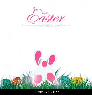 Vektor-Illustration von Happy Easter Vorlage Design für Einladung, Karte, Flyer, Banner, Poster. Stock Vektor