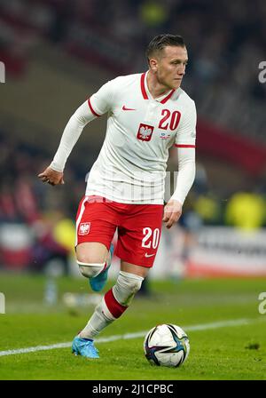 Der Polens Piotr Zielinski während des Internationalen Freundschaftsspiels im Hampden Park, Glasgow. Bilddatum: Donnerstag, 24. März 2022. Stockfoto