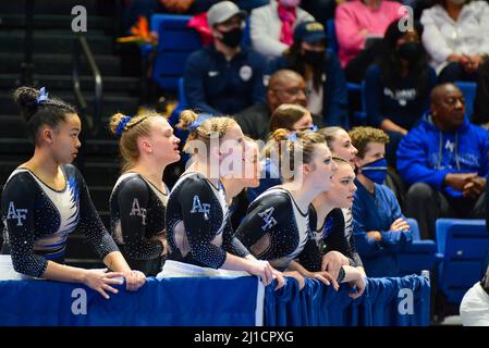 Davis, California USA März 19. 2022 UC Davis vs MOUNTAIN PACIFIC SPORTS FEDERATION DAVIS, CALIF. UNIVERSITY CREDIT UNION CENTER 2. of 5 (196,050) Stockfoto