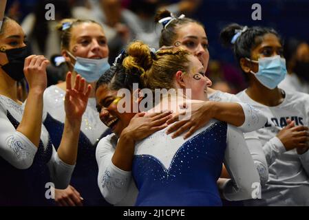 Davis, California USA März 19. 2022 UC Davis vs MOUNTAIN PACIFIC SPORTS FEDERATION DAVIS, CALIF. UNIVERSITY CREDIT UNION CENTER 2. of 5 (196,050) Stockfoto