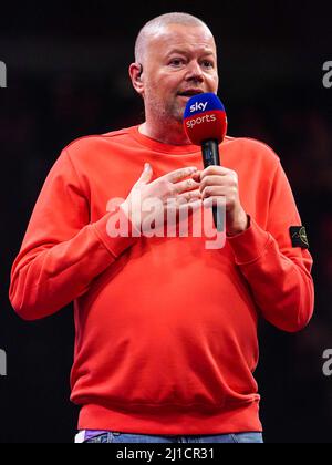 ROTTERDAM, NIEDERLANDE - 24. MÄRZ: Raymond van Barneveld während des siebten Tages der Cazoo Premier League 2022 in Ahoy am 24. März 2022 in Rotterdam, Niederlande (Foto: Joris Verwijst/Orange Picters) Stockfoto