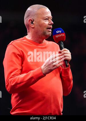 ROTTERDAM, NIEDERLANDE - 24. MÄRZ: Raymond van Barneveld während des siebten Tages der Cazoo Premier League 2022 in Ahoy am 24. März 2022 in Rotterdam, Niederlande (Foto: Joris Verwijst/Orange Picters) Stockfoto