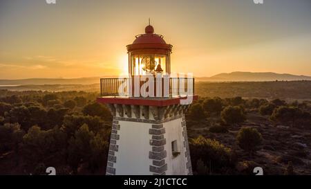 Le phare de Cap Leucate Stockfoto