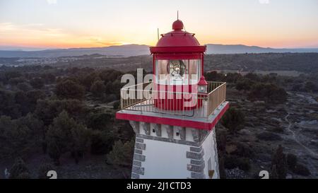 Le phare de Cap Leucate Stockfoto