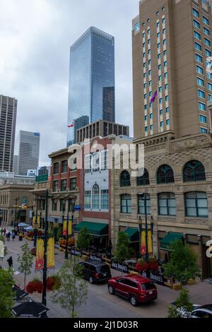 Stephen Avenue Mall, Downtown Calgary, Alberta, Kanada, Juli 5., 2019. Stockfoto