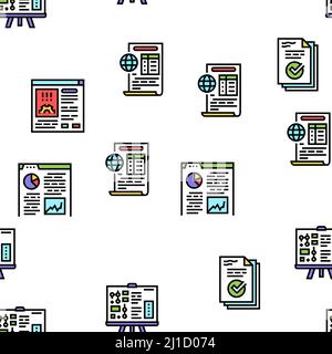 Berichte Dokumentation Vektor Nahtloses Muster Stock Vektor