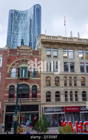 Stephen Avenue Mall, Downtown Calgary, Alberta, Kanada, Juli 5., 2019. Stockfoto