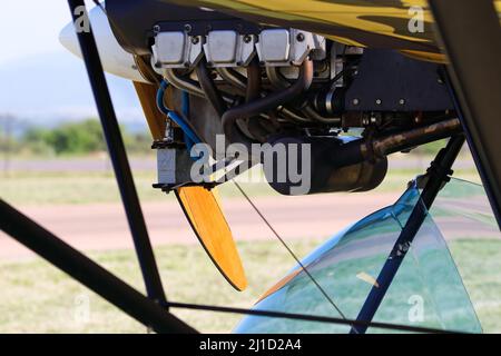 Leichter Sportflugmotor Und Propeller Stockfoto