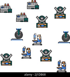 Metall Bearbeitungsmaschine Vektor Nahtloses Muster Stock Vektor