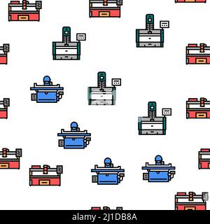Metall Bearbeitungsmaschine Vektor Nahtloses Muster Stock Vektor