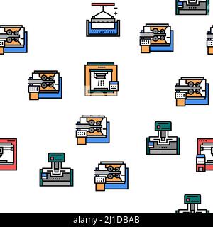 Metall Bearbeitungsmaschine Vektor Nahtloses Muster Stock Vektor