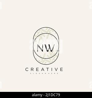 NW Anfangsbuchstabe Blume Logo Vorlage Vektor Premium-Vektor Stock Vektor